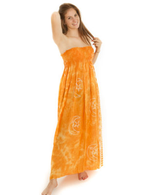 Robe De Plage One Shoulder Floral Orangebleu Cristal Noturnella